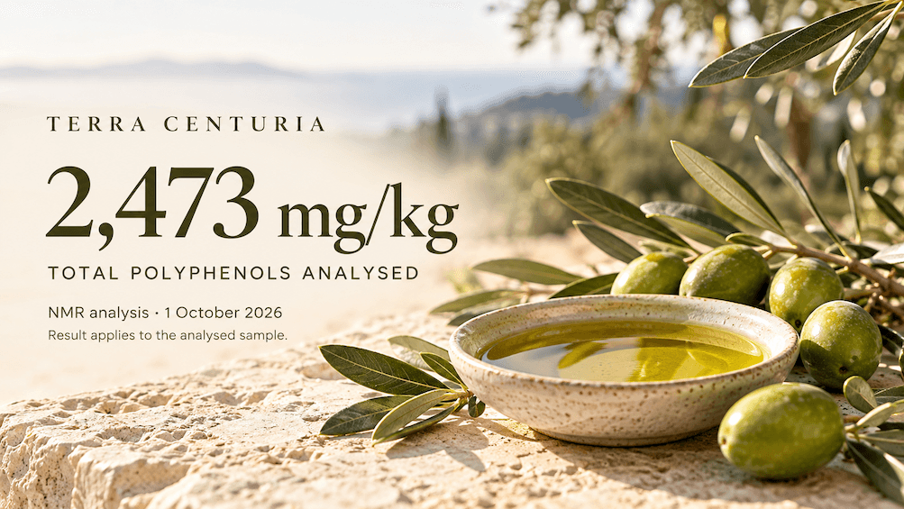 New NMR Analysis Confirms 2,473 mg/kg of Polyphenols in Terra Centuria Olive Oil
